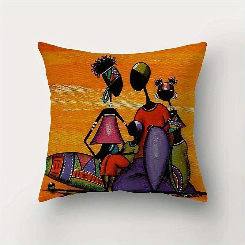 African Women Double Side Pillow Cover 4PC Soft