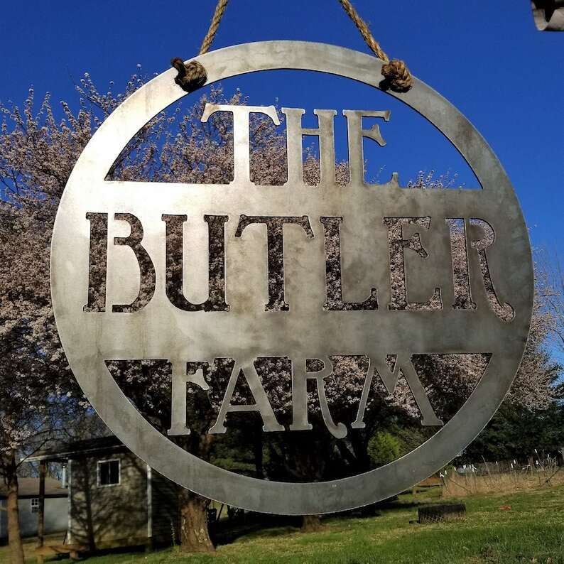 Personalized Hanging Farm Sign - Custom Metal Sign - Personalized Gifts - Wall Art - Wall Decor - Wedding Gift - Best Gift