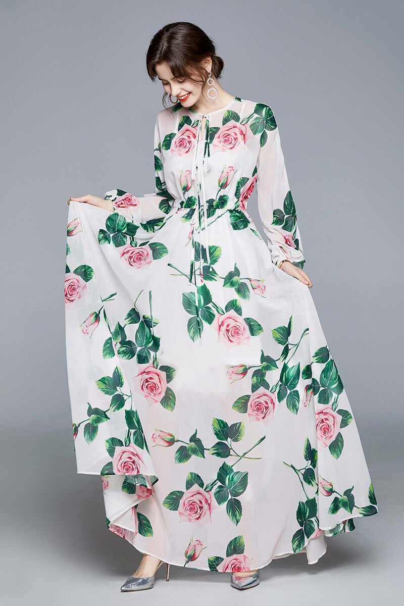 Rose Flower Swing Dress