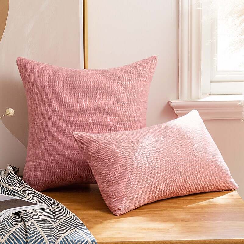 Solid Color Cotton Linen Pillowcase