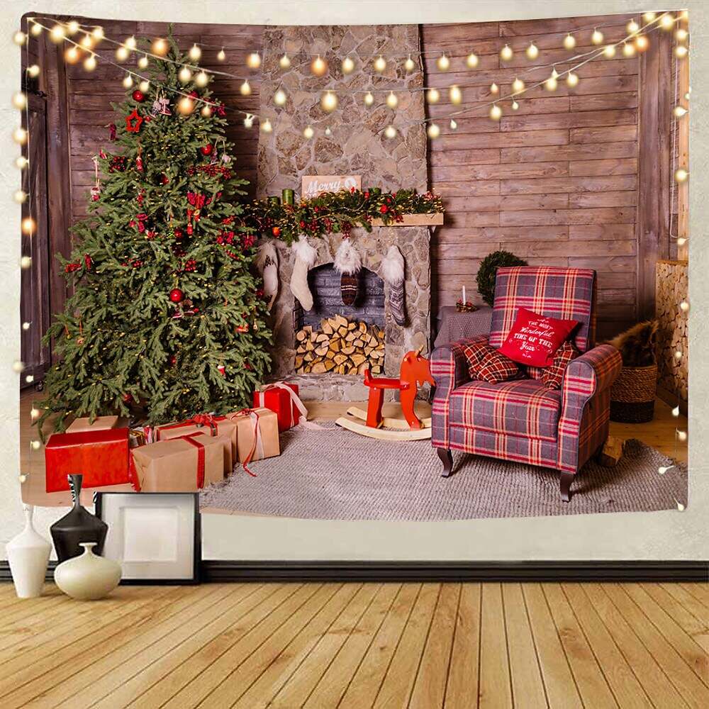 Christmas Santa Claus Holiday Party Wall Tapestry Art Decor