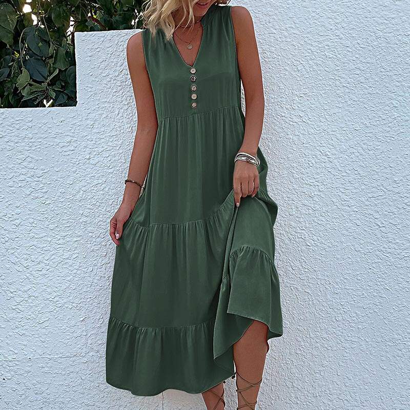 Solid color comfort casual dress