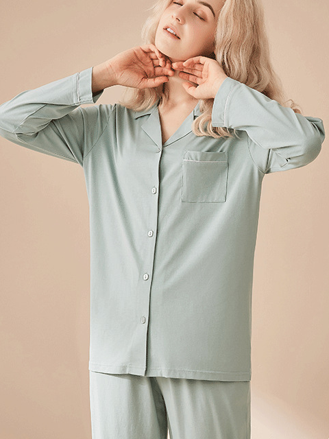 Regular Sleeve Casual Plain Loose Modal Pajama Set