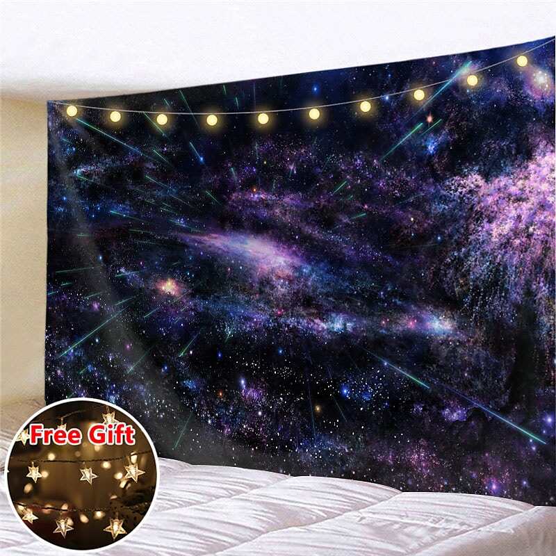 Landscape LED Lights Wall Tapestry Art Decor Galaxy Universe Print