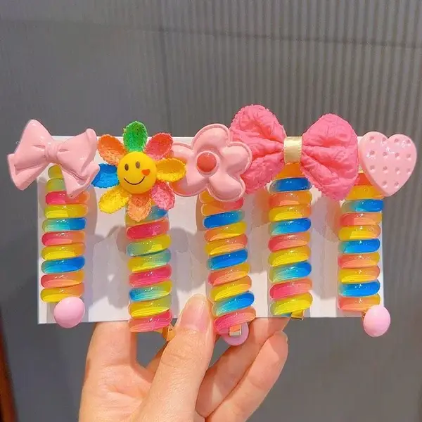 🌲 Early Christmas Sale🎁Colorful Telephone Wire Hair Bands for Kids