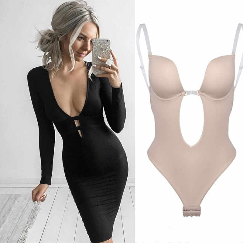 Bodysuit Shapewear Deep V-Neck