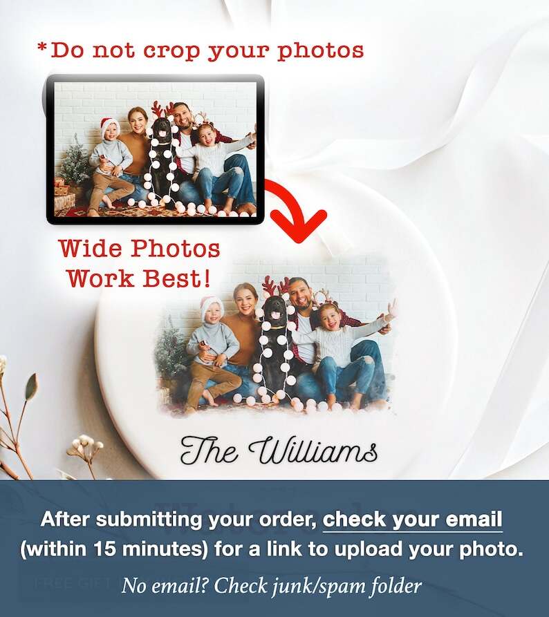 Personalized Family Picture Ornament, Christmas Gift Ornament, Custom Photo Ornament, Unique Christmas Ornament, Family Memorial Ornament