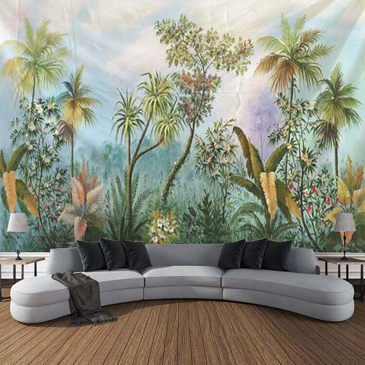 Tropical Forest Flowers Plants Landscape Tapestry