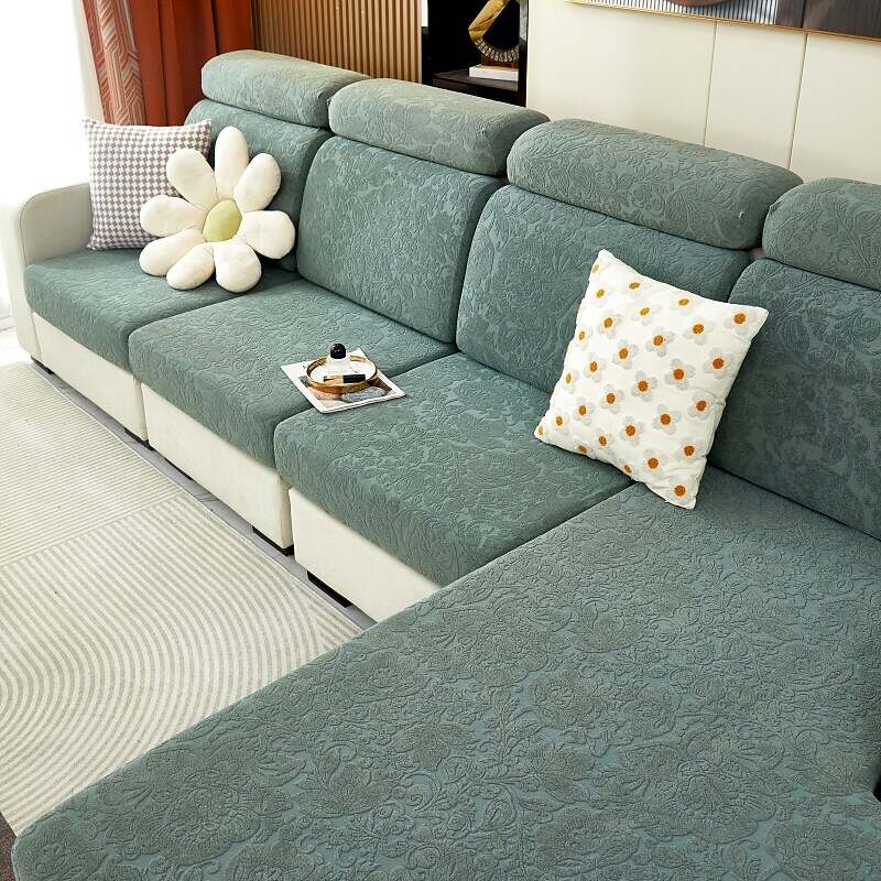 Stretch Sofa Seat Cushion Cover Slipcover Elastic Couch Sectional Armchair Loveseat 4 or 3 Seater L Shape Solid Soft Durable Washable