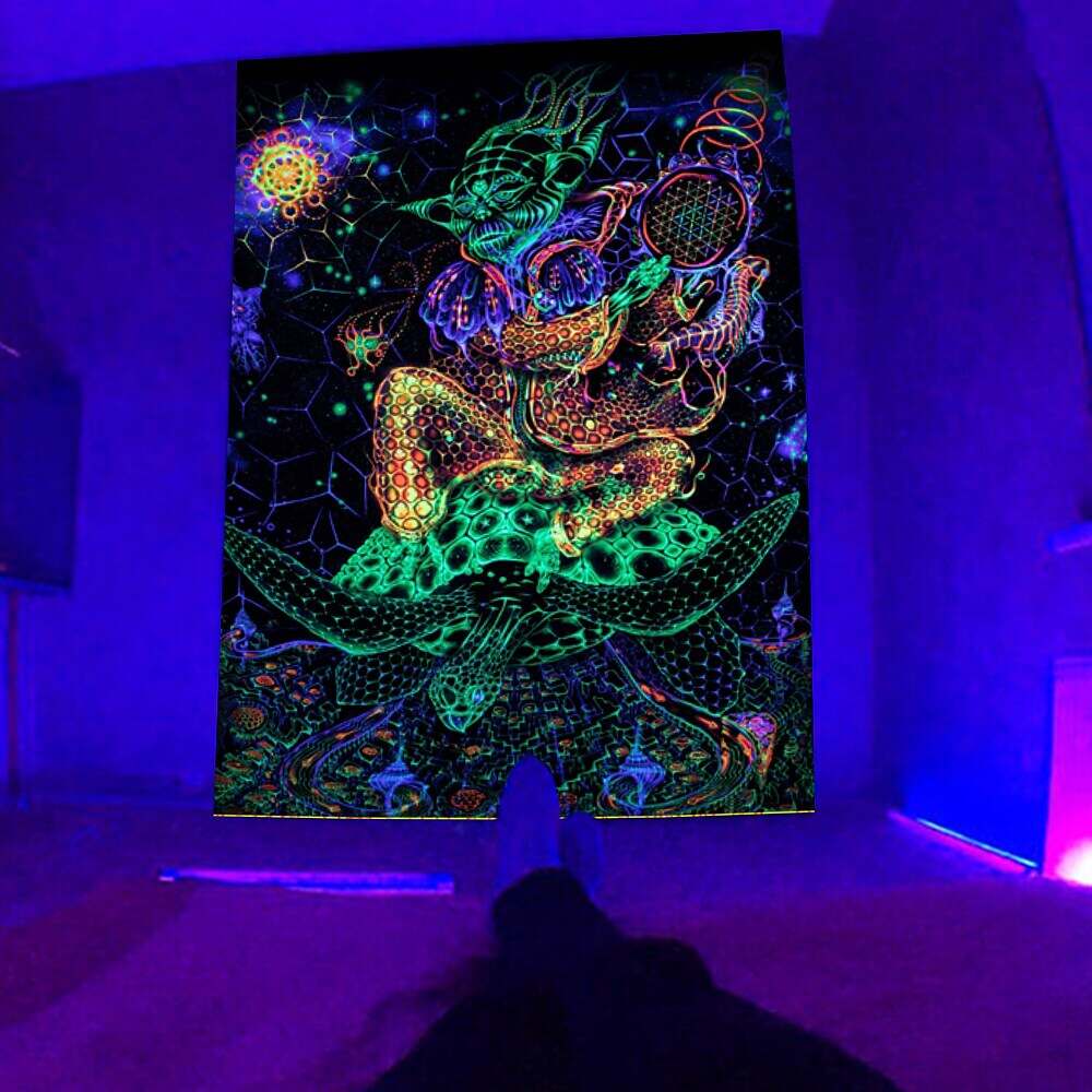 Blacklight Trippy Tapestry UV Reactive Psychedelic Tapestry