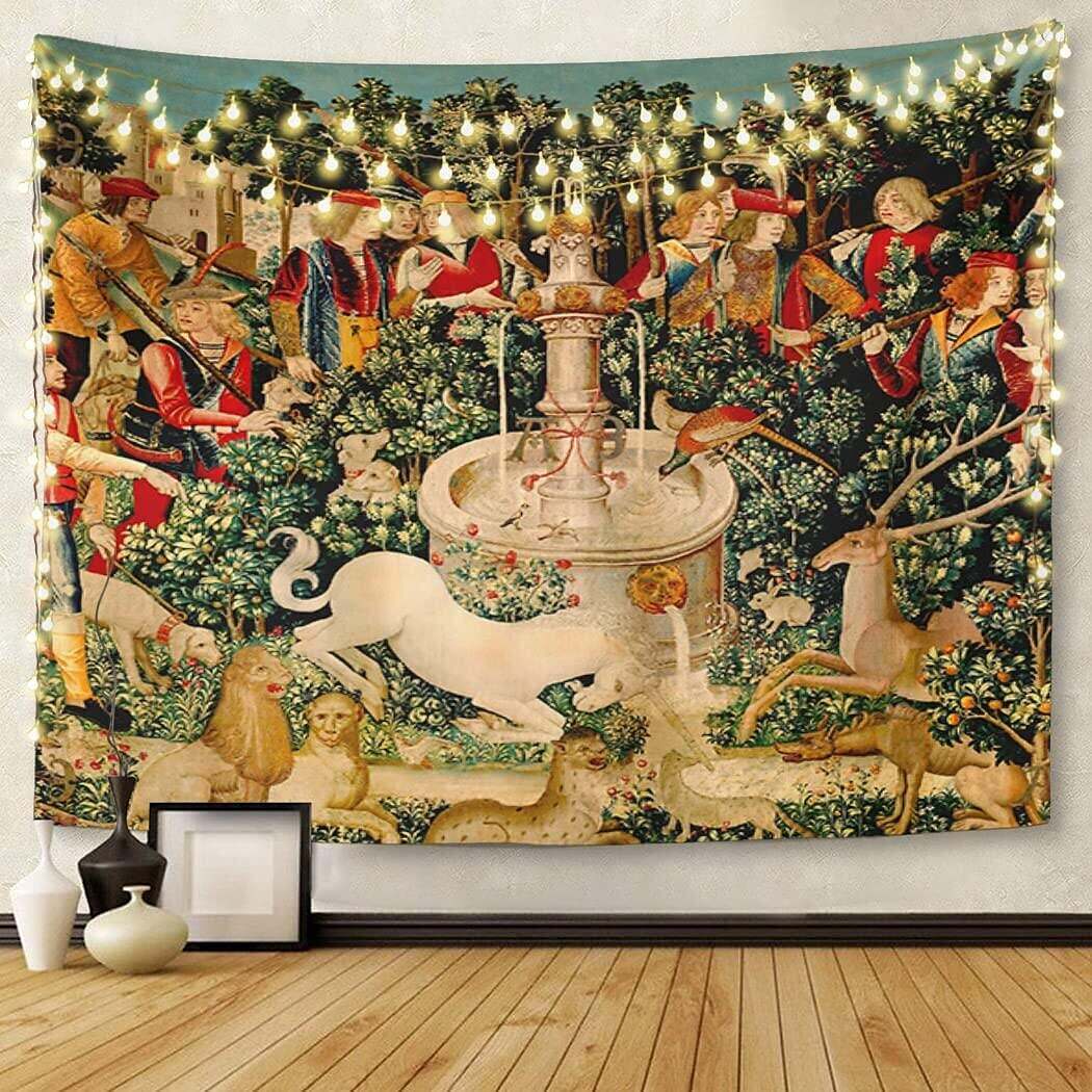 Unicorn Medieval Wall Tapestry Art Decor