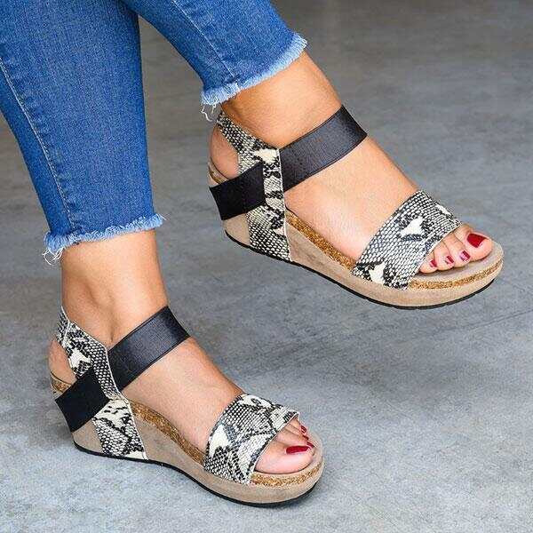 Low Heel Wedge Sandals