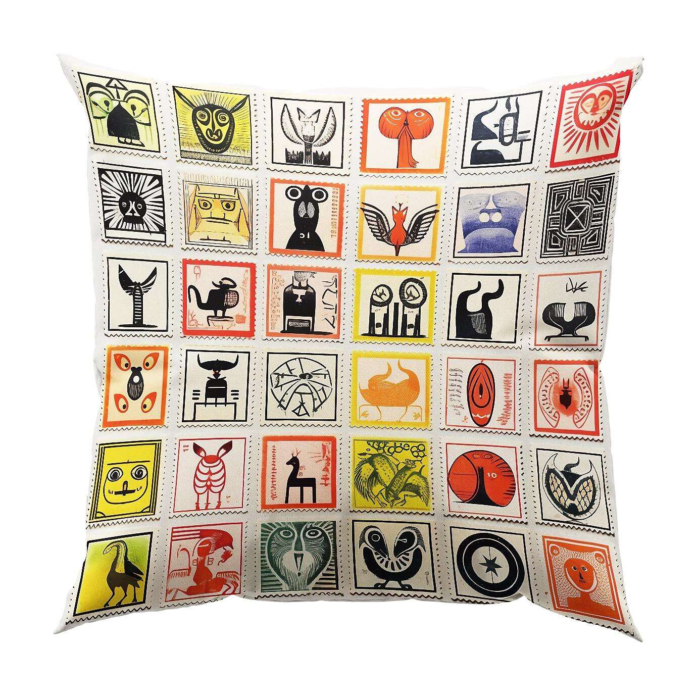 Stamp Collection Pillow Cover 1PC