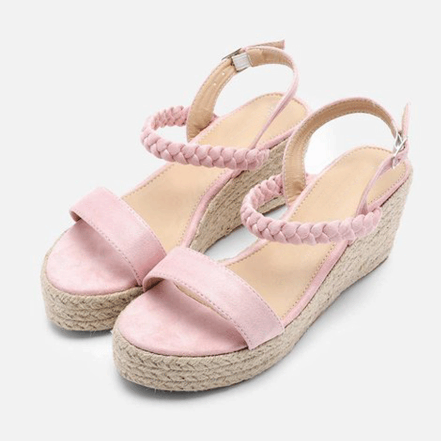 Plain Velvet Peep Toe Date Wedge Sandals