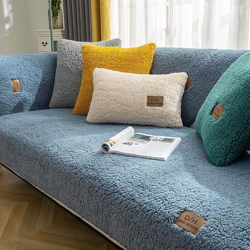 Lamb Velvet Sofa Slipcover Sofa Seat Cover Sectional Couch Covers(Sold by Piece/Not All Set)