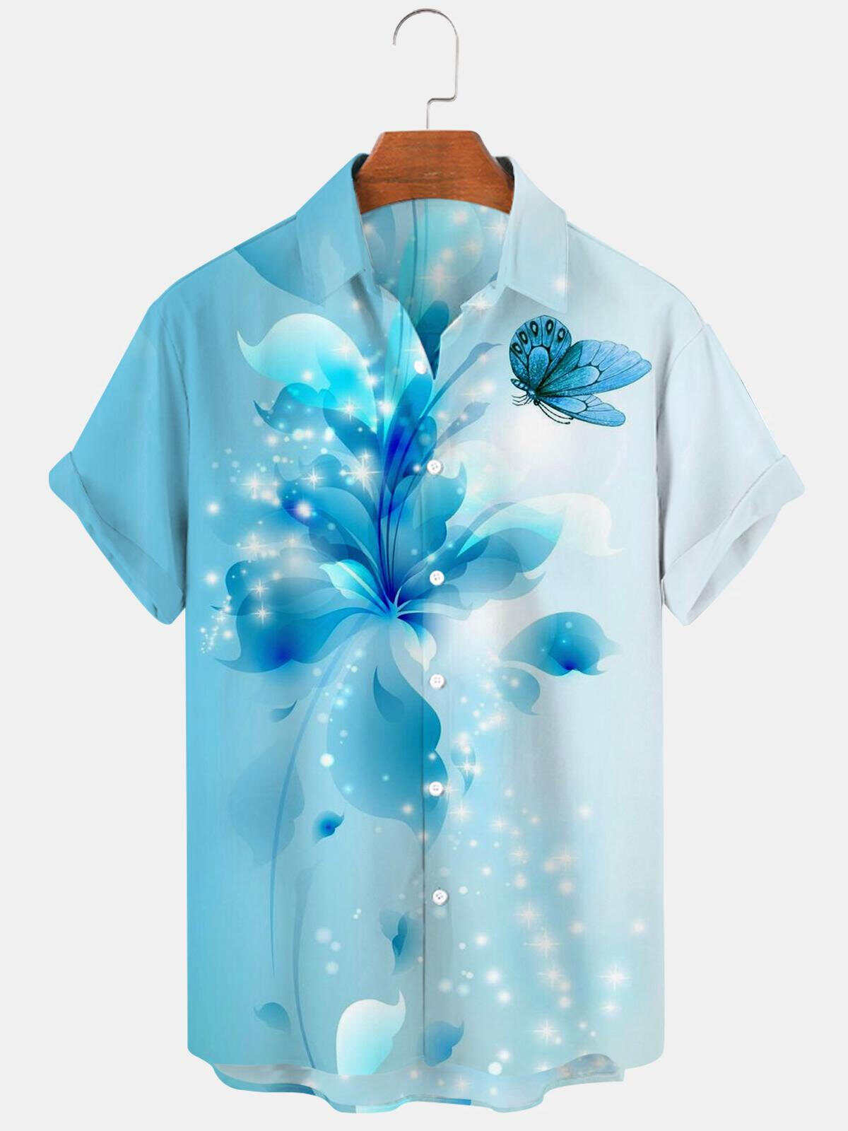 Butterfly Flower Men's Shirts