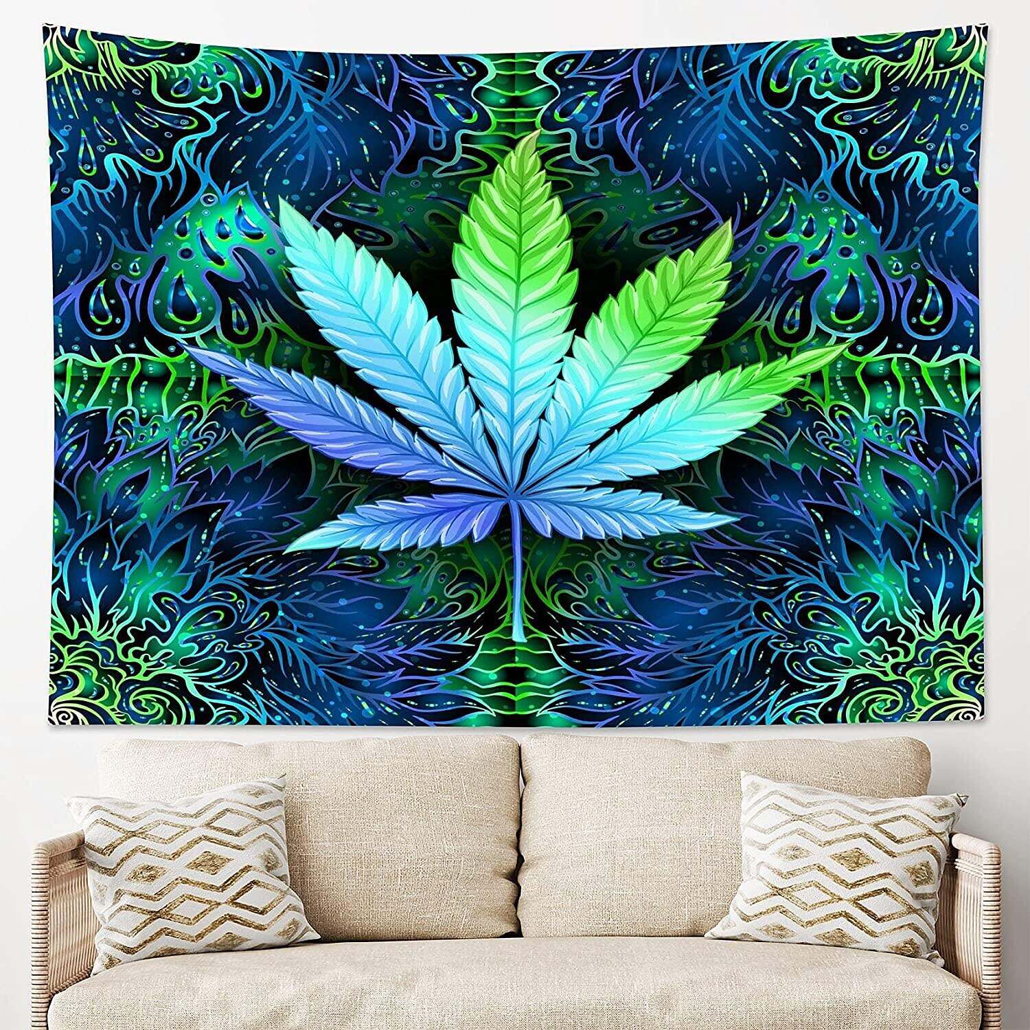 Trippy Weed Wall Tapestry Art Decor Photograph Backdrop