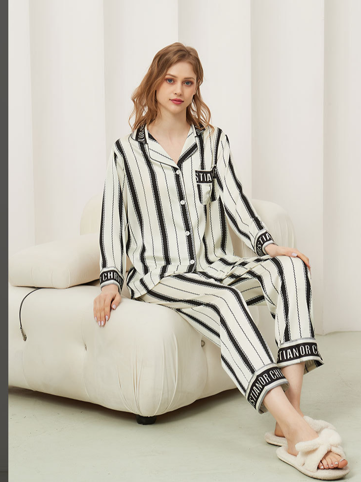 Regular Fit Casual Striped Others Regular Sleeve Pajama Set