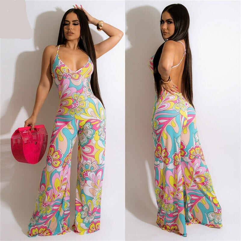 Printed Jumpsuits Long Pants