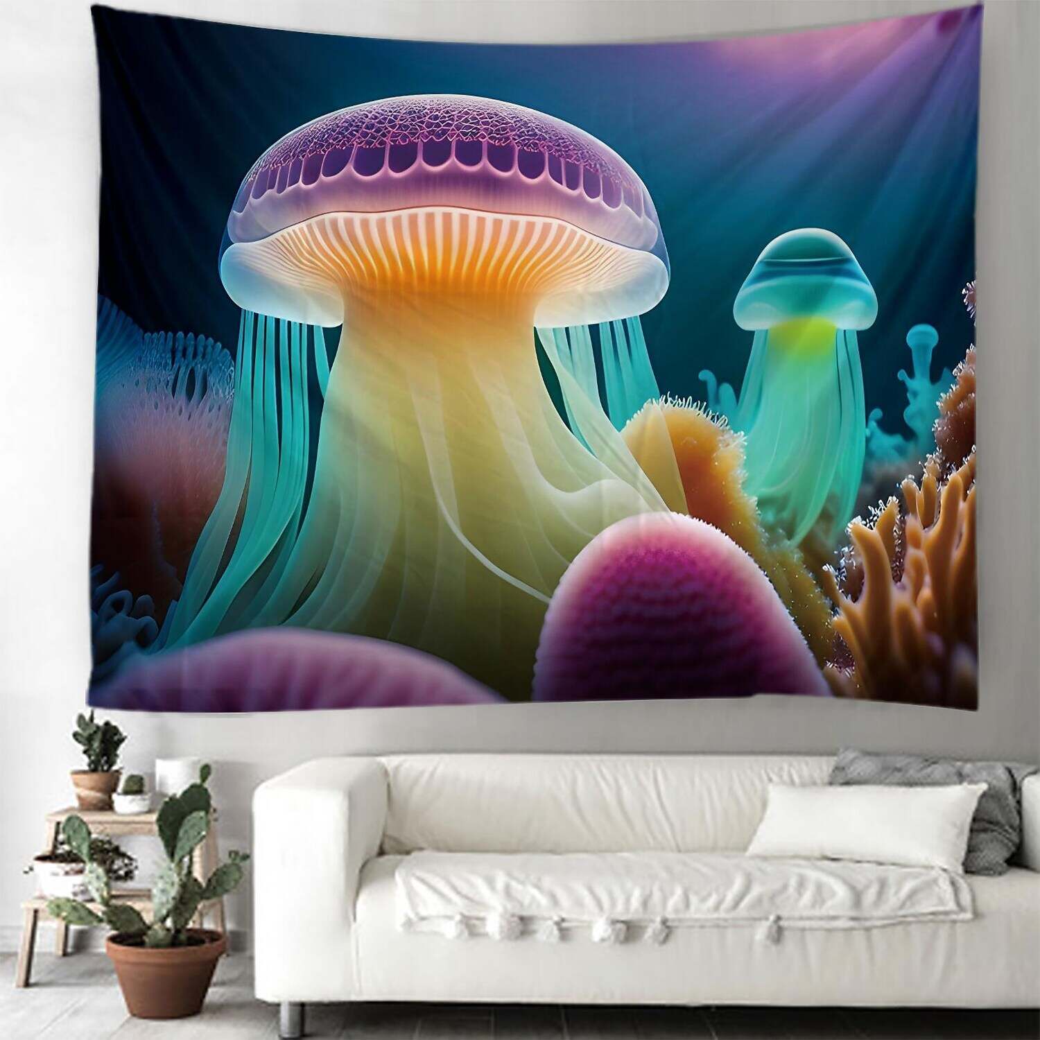 Ocean Jellyfish Wall Tapestry Art Decor