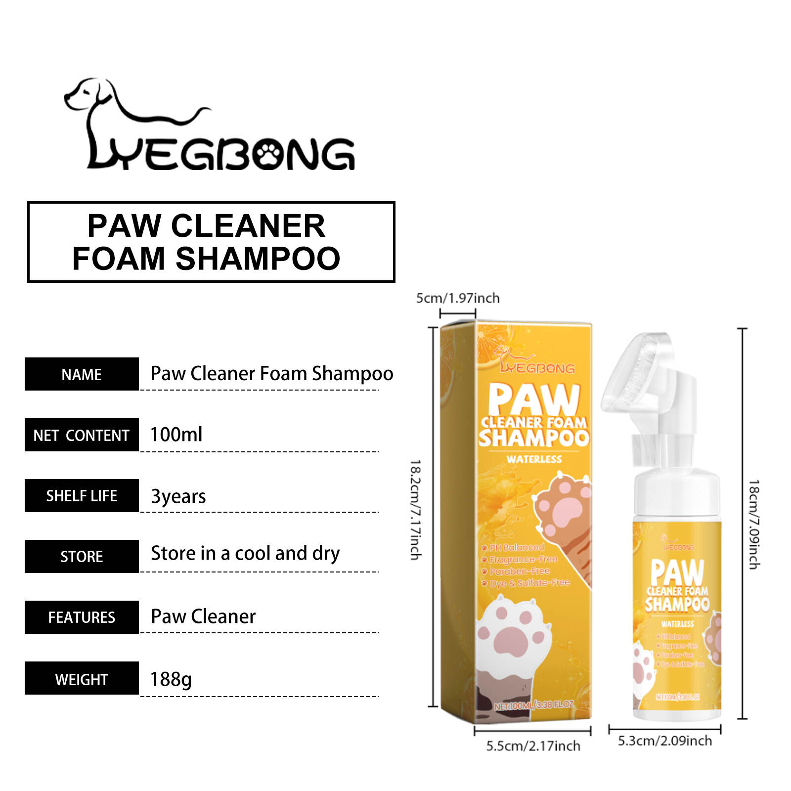 Paw Cleaner Foam Shampoo