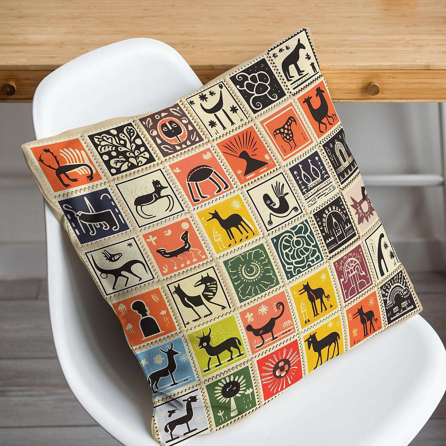 Stamp Collection Pillow Cover 1PC