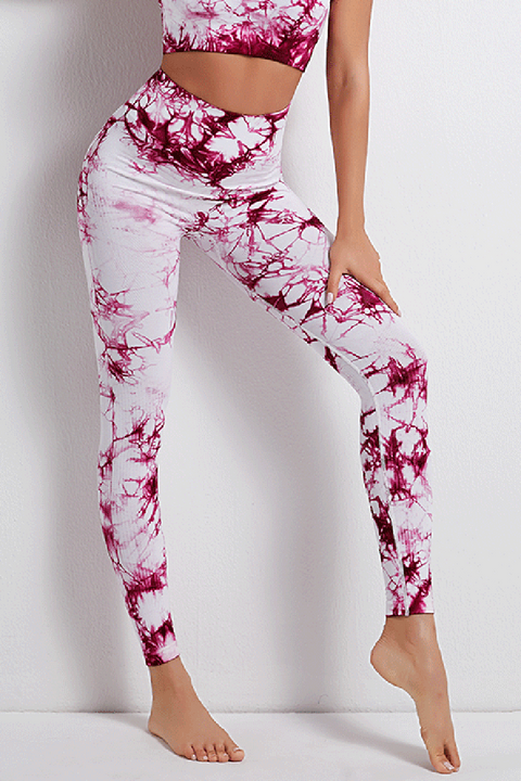 Tie Dye Elastic High Waist Sports Leggings