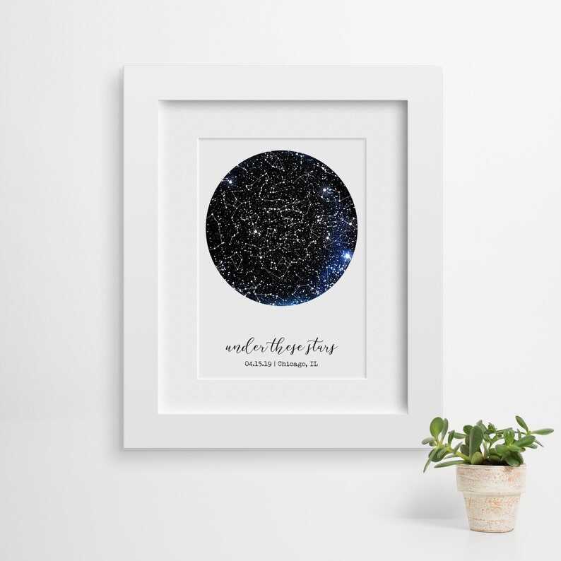 Custom Constellation Map, Star Map Print, Frames Available, Star Map Art, Constellation Map Baby, Wedding Gift Couple, Anniversary Gift