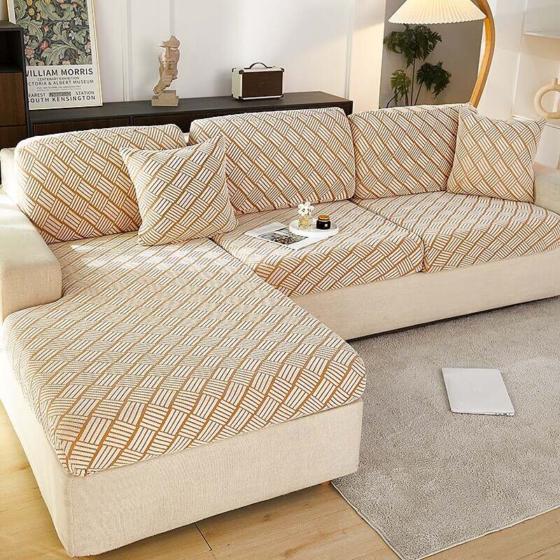 Textured Stretch Sofa Seat Cushion Cover Slipcover