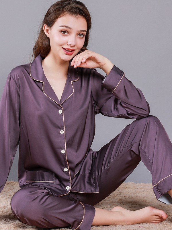 Regular Sleeve Others Simple Regular Fit Plain Matching Couple Pajama Set