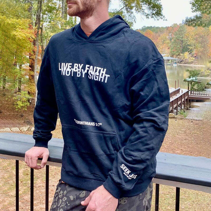 Live By Faith Not By Sight Print Hoodie