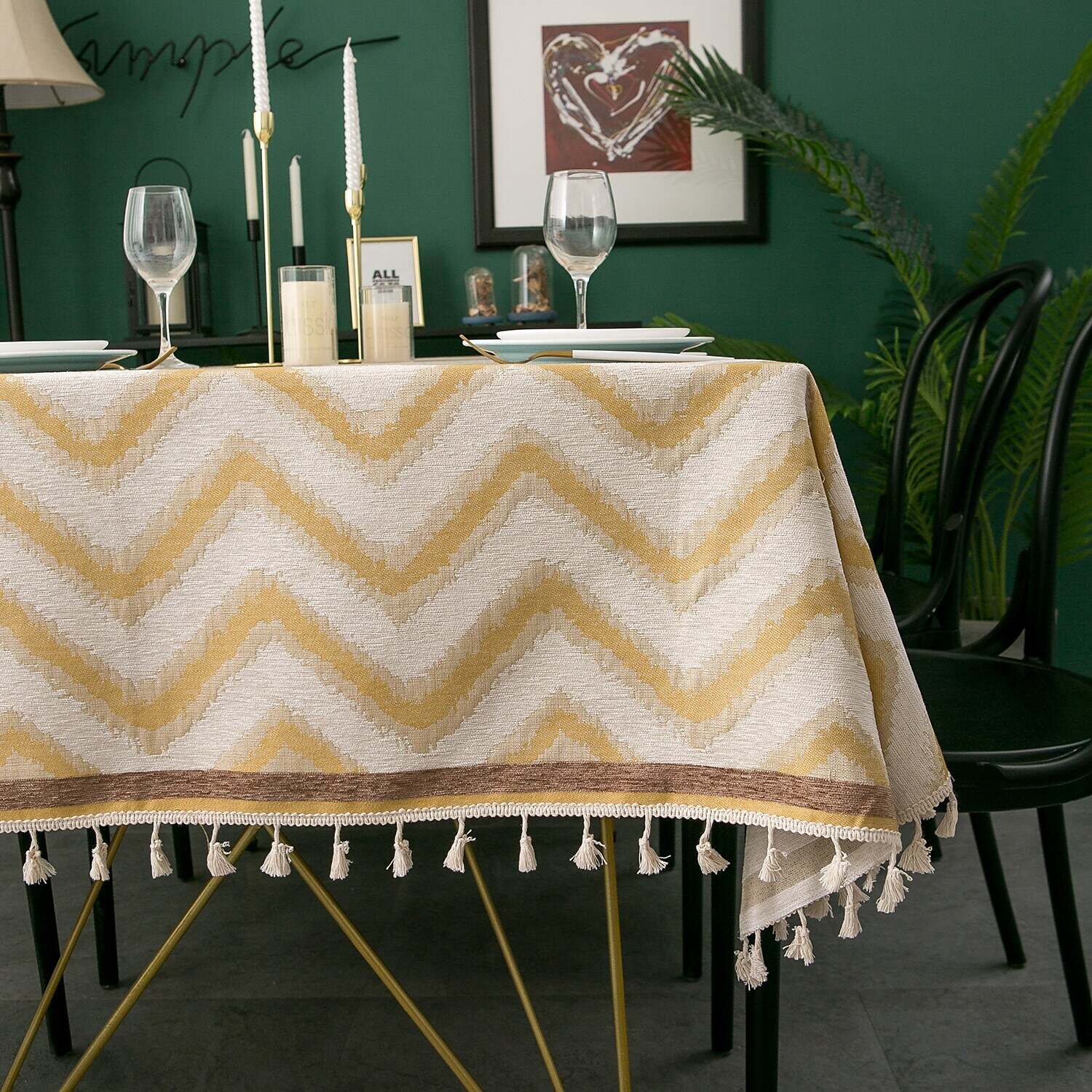 Farmhouse Style Tablecloth Cotton Linen Rectangle Table Cloths