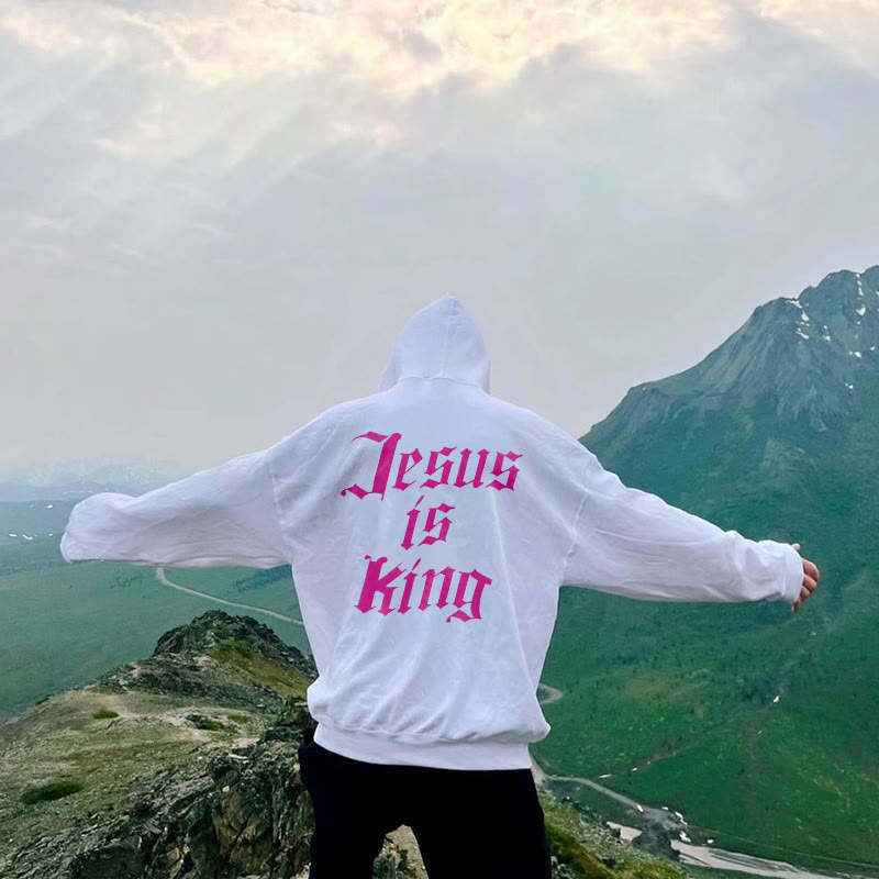 Jesus Is King Print Hoodie