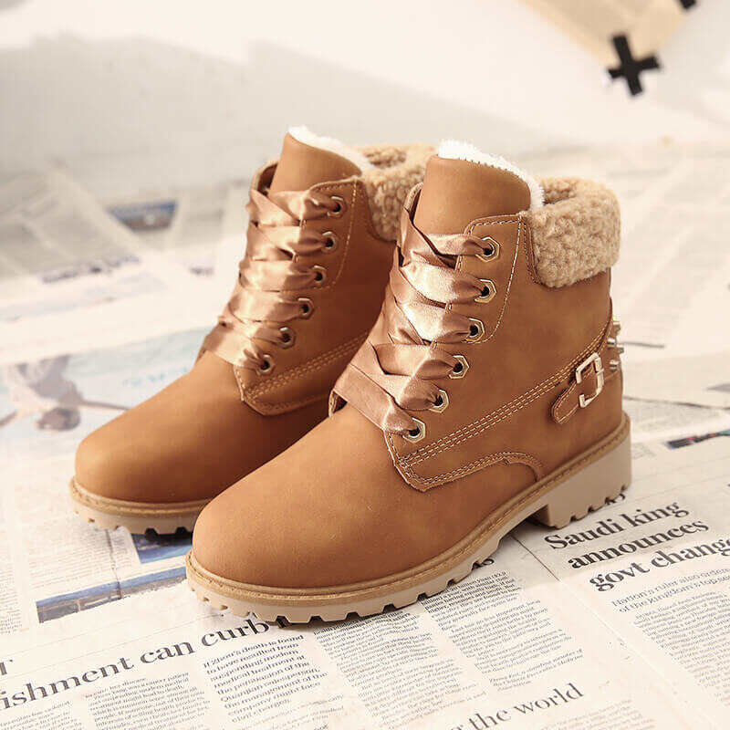 Women's Waterproof Lace Up Ankle Boots