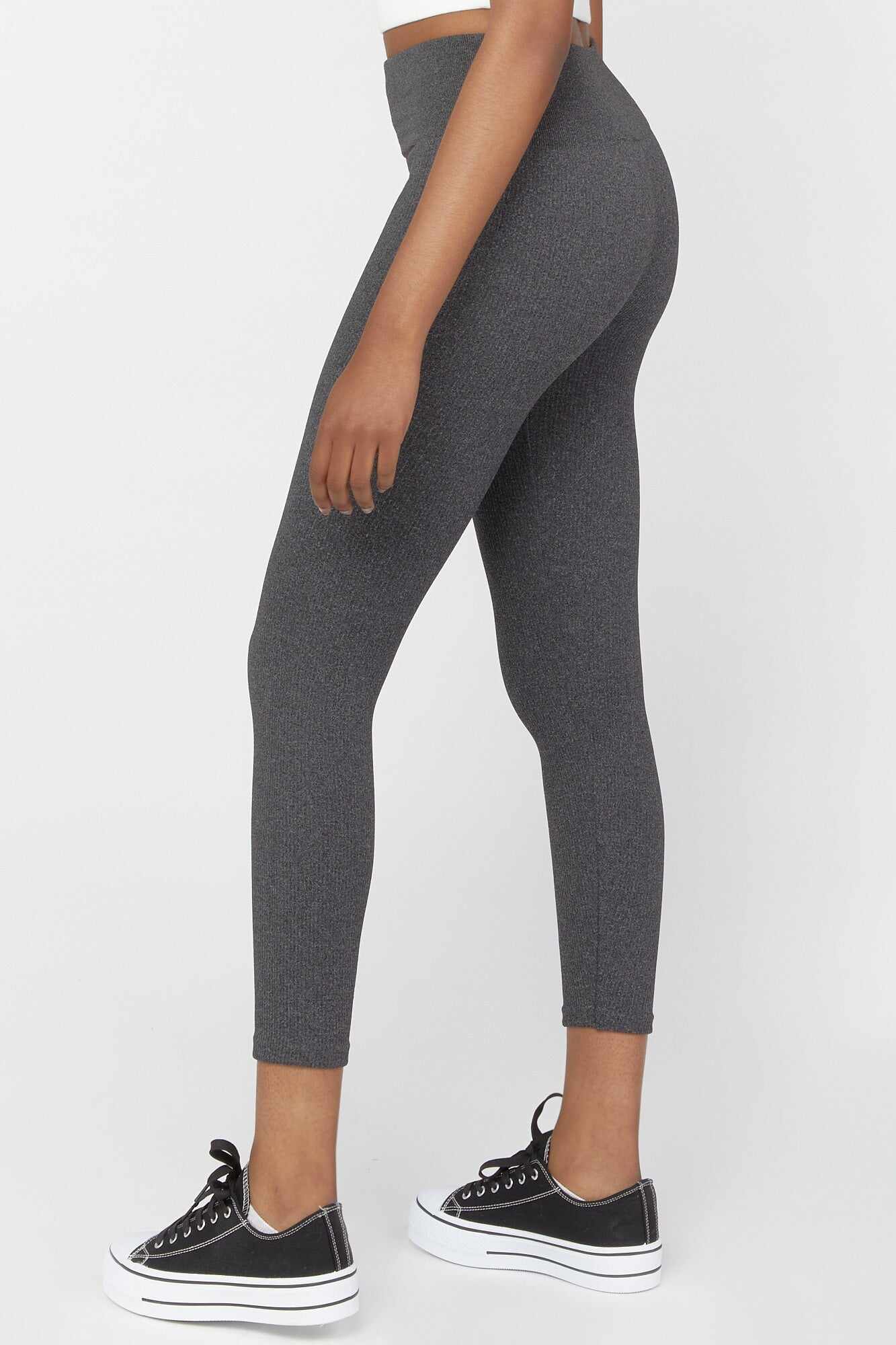 Women Apparel | Ribbed Fleece Lined Leggings Black Forever21 - ZO95332