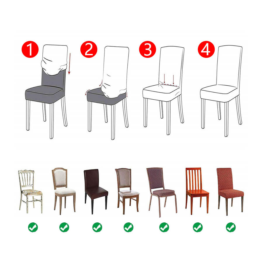 Stretch Spandex Jacquard Velvet Dining Chair Cover