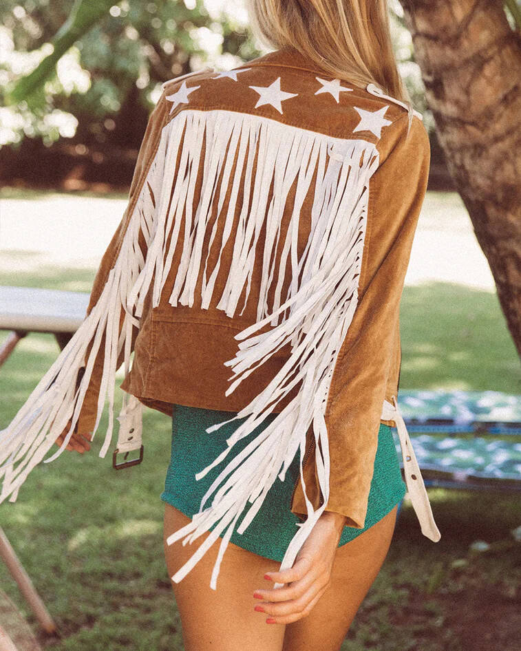 vintage western fringed jacket