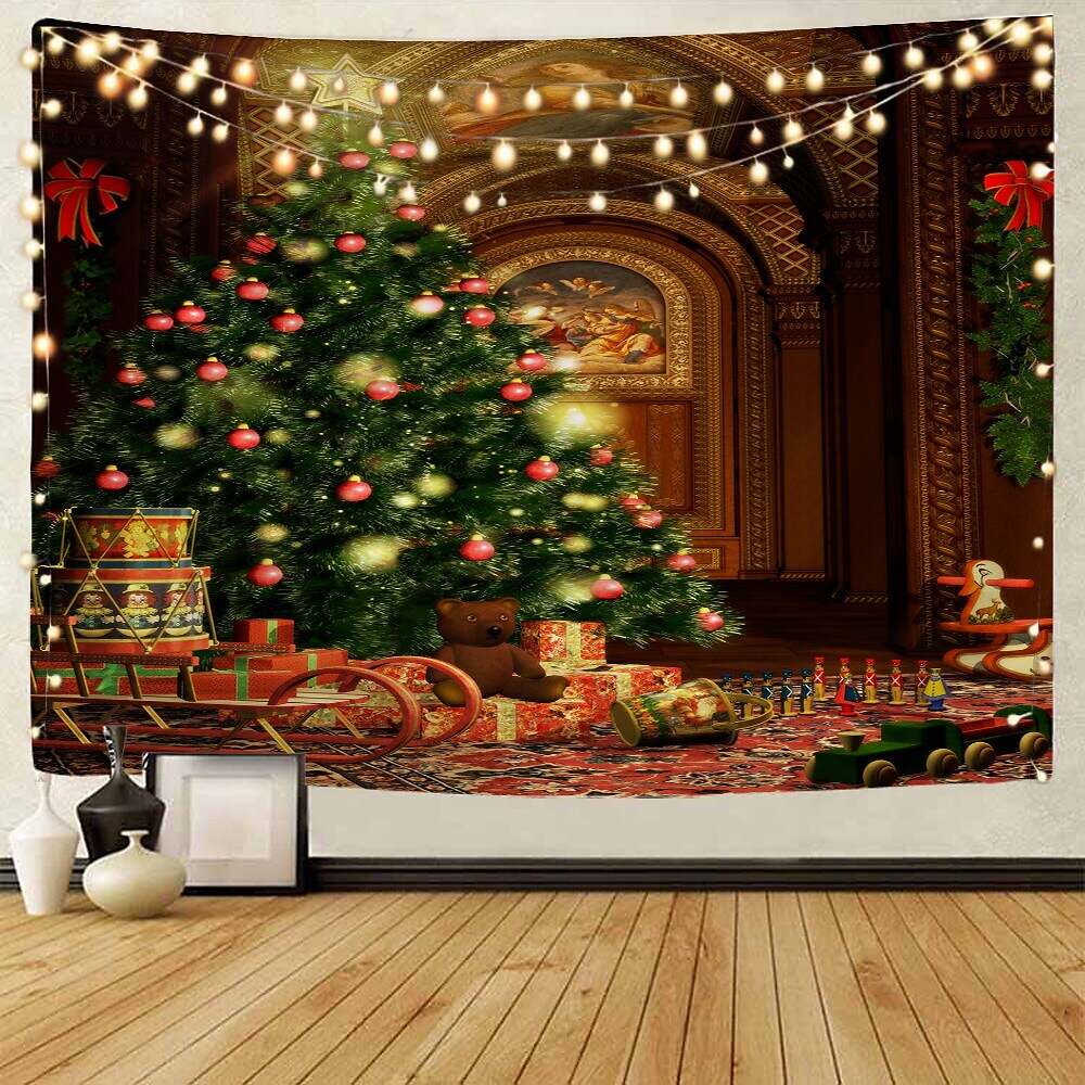 Christmas Santa Claus Holiday Party Wall Tapestry Art Decor