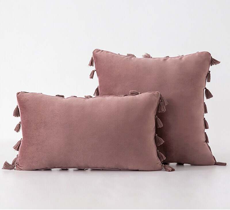 1 pcs Velvet Fringe Pillowcase Cover