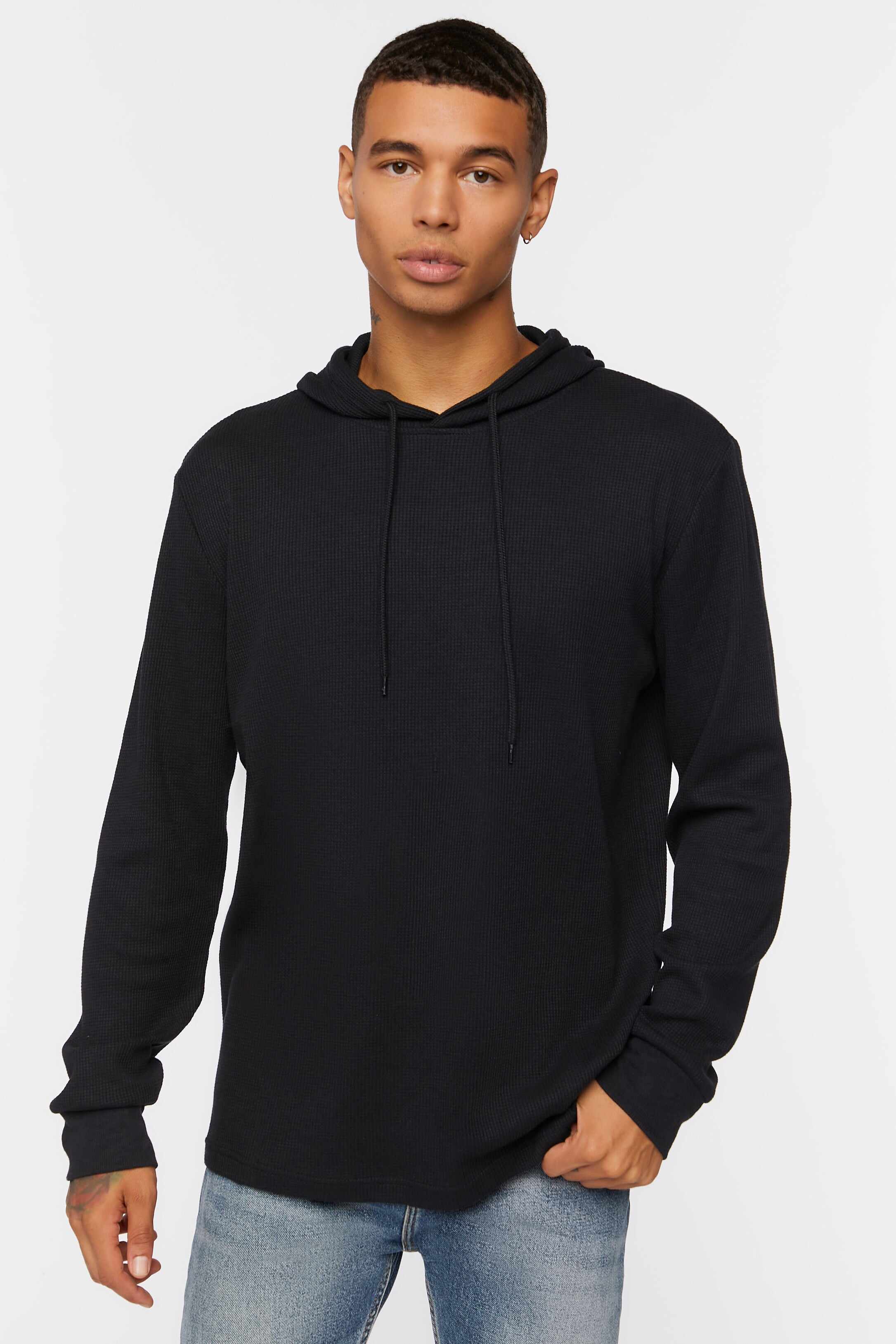 Men Apparel | Basic Drawstring Hoodie Cream Forever21 - BB07219