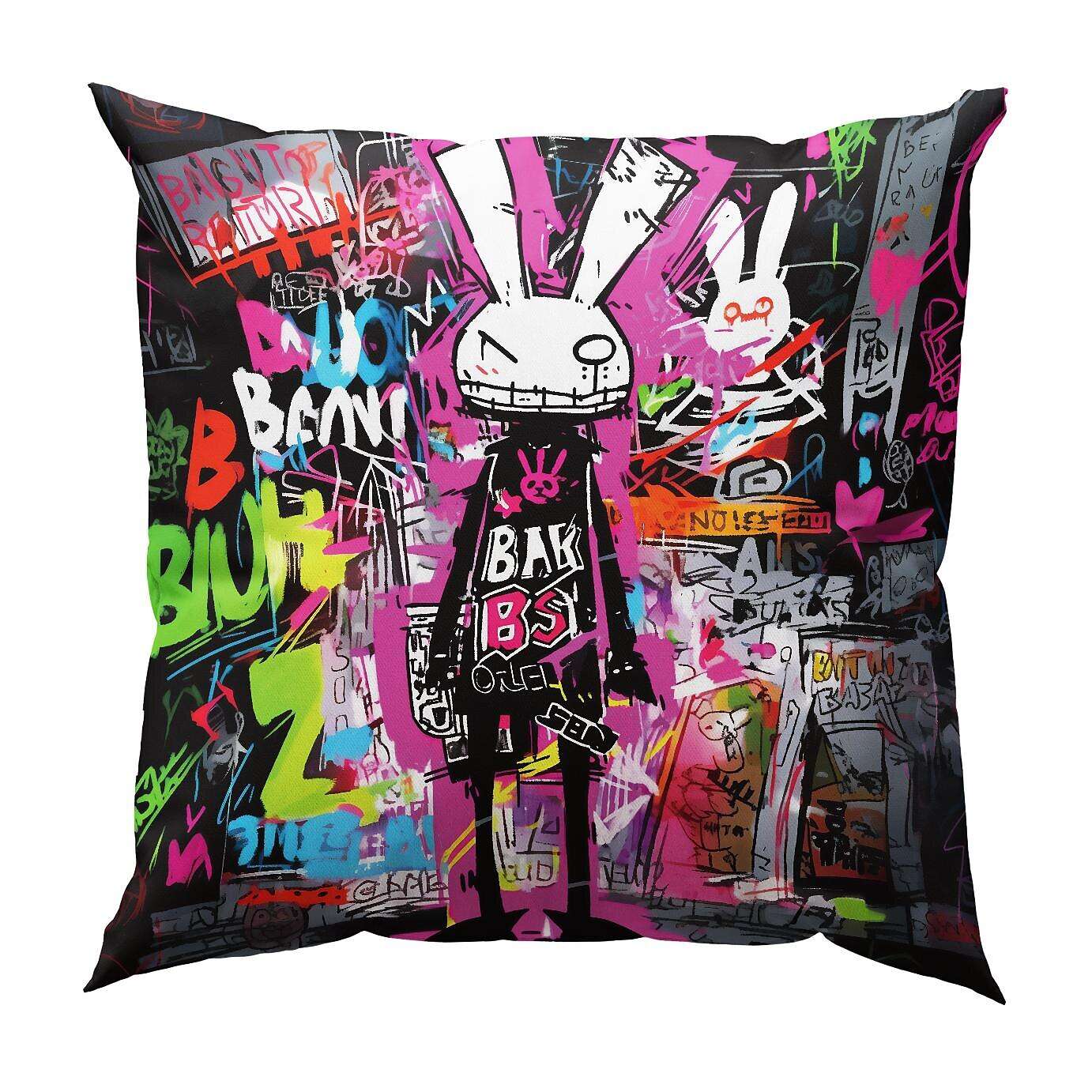 Graffiti Rabbit Pillow Cover 1PC