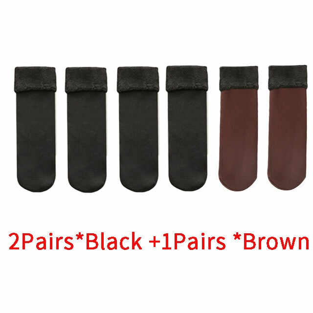 Buy 1 (2 pairs), Get 1pair  Velvet Women Winter Warm Thicken Thermal Socks (2pairs)