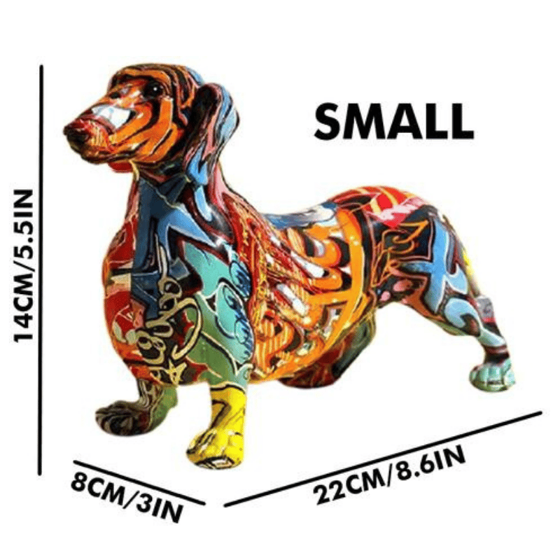 Nordic Painted Dachshund Statue
