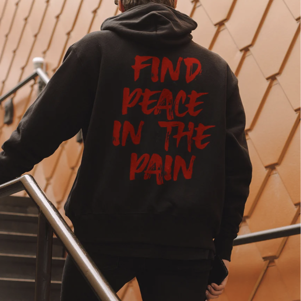 Find Peace in The Pain Printed Men's All-match Hoodie