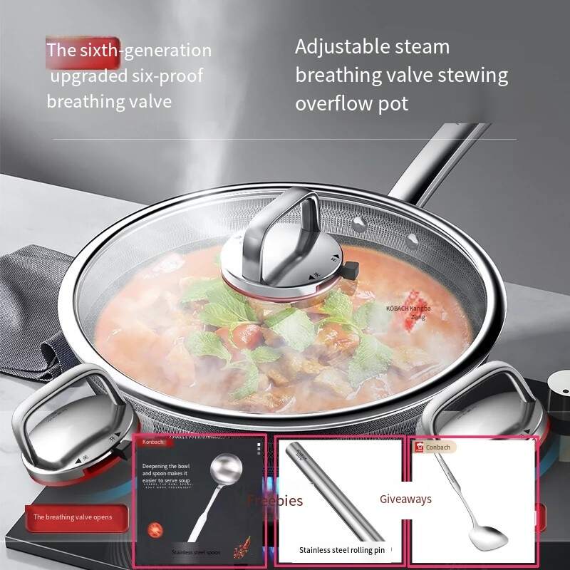 Kangbach 6th Generation Red Dot Double Honeycomb Antibacterial Stainless Steel wok