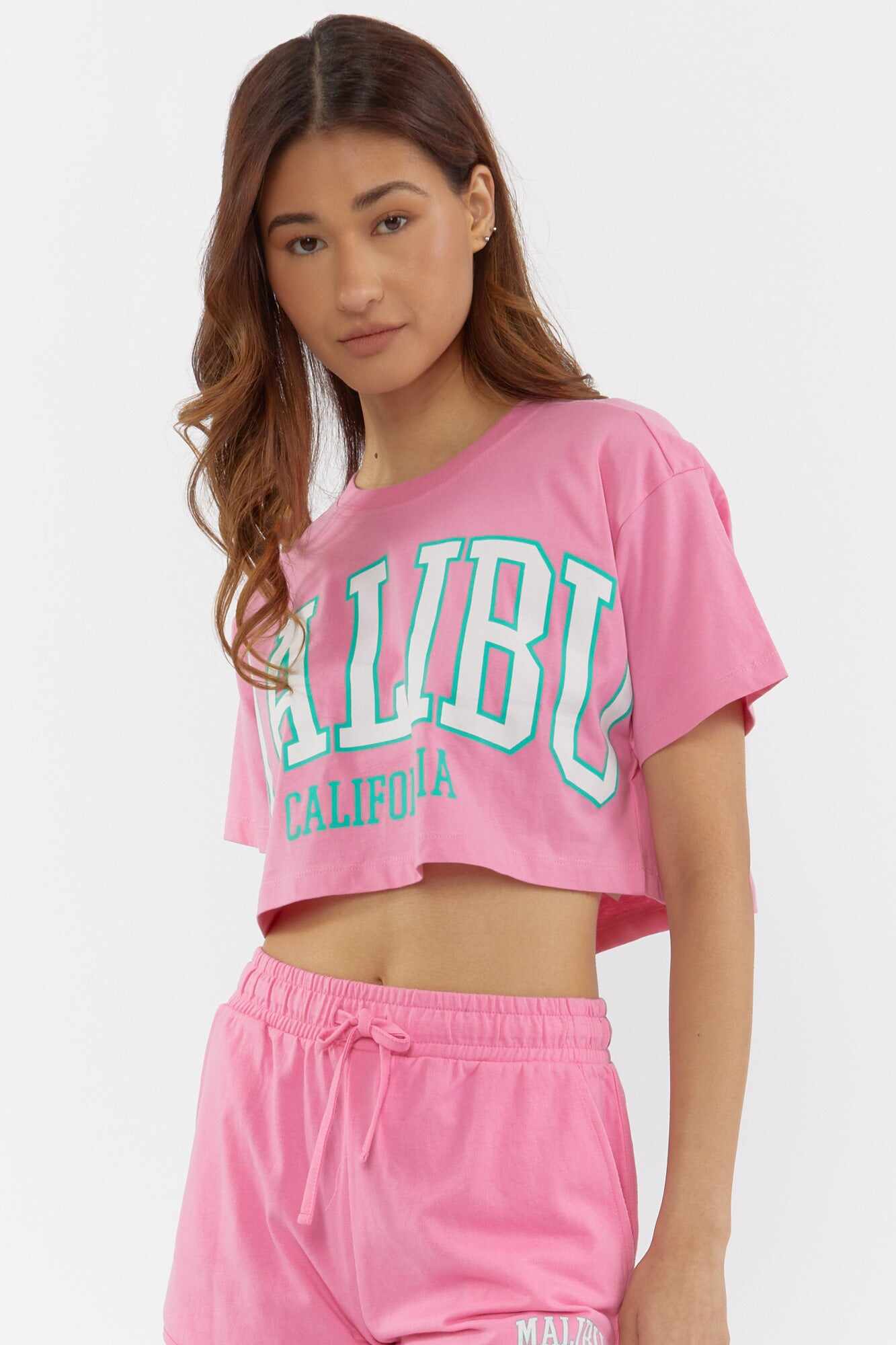 Women Apparel | Graphic Cropped Tee Light Pink Forever21 - BX22811