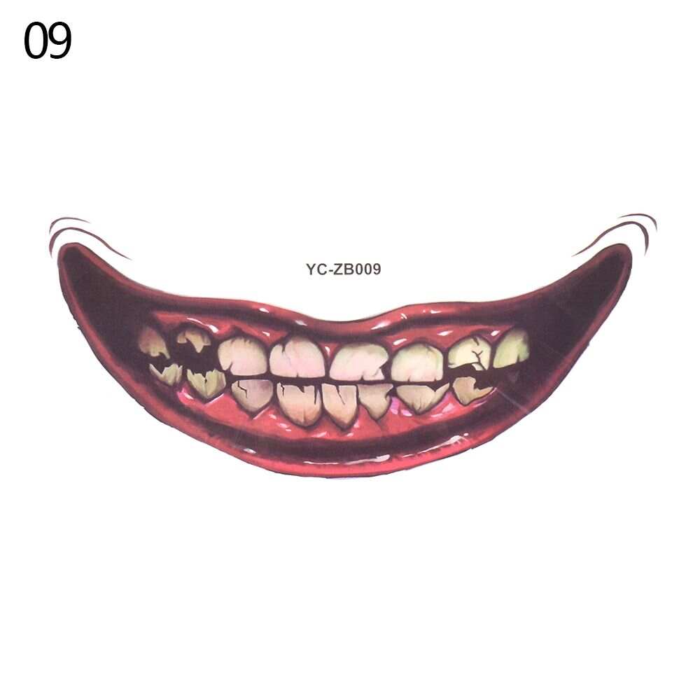 Halloween Mouth Tattoo Sticker Scary Lip DIY Decoration