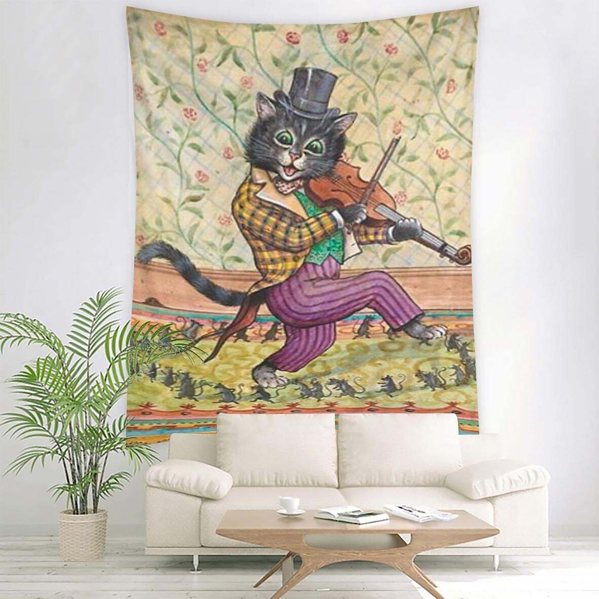 Funny Large Wall Tapestry Cat Art Decor