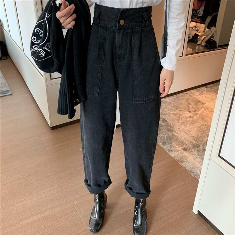 Denim Straight Wide Leg Pants Women