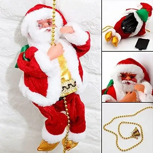 (🔥2023 BEST GIFT TO FAMILY🔥)Electric Chimney Climbing Santa Claus Musical Toys